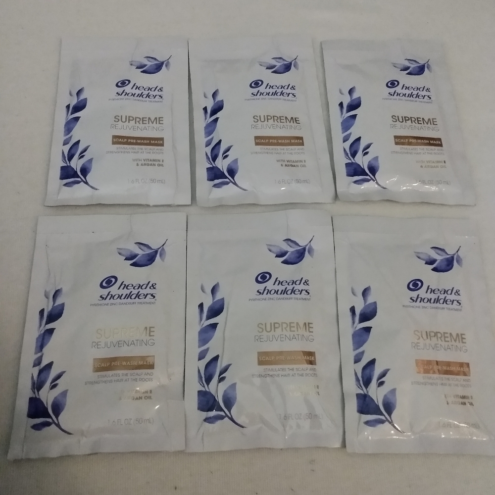 6 Head & Shoulders Hair Supreme Rejuvenating Scalp pre-wash masks 1.6 Oz packs
